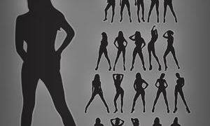 Hot Photo model girls Silhouettes Brushes