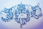 Amazing Tribal Glowing Cats Vector