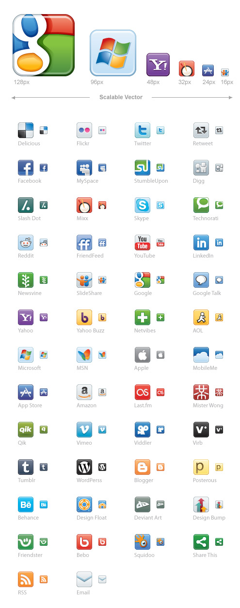 Vector Social Media Icons For Web Designers
