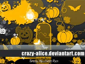 Free Pumpkins and bats brushes for Photoshop