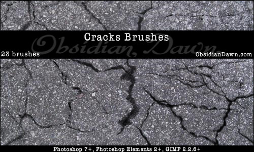 Cracks Photoshop Brushes For Destroyed Road