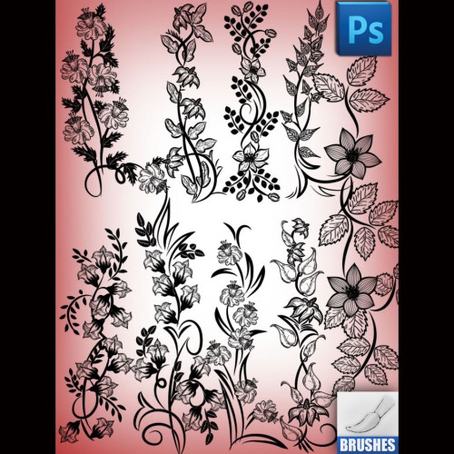 Spring Flowers Brushes Set